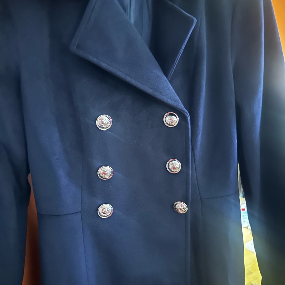VENUS Black Trench Coat with Military Style - Picture 2 of 5